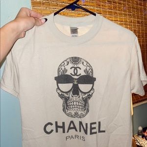 Chanel Skull Graphic Tee